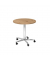 Besprechungstisch ST08, sufenlos &uuml;ber Gasdruckfeder h&ouml;henverstellbar 72-114cm (H), 80x80cm (BxT), rund, asteiche / chrom, mit Ro