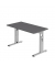 Schreibtisch O-Serie mini, manuell h&ouml;henverstellbar, 65-85cm (H), 120x67cm (BxT), rechteckig, graphit / silber