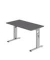 Schreibtisch O-Serie mini, manuell h&ouml;henverstellbar, 65-85cm (H), 120x67cm (BxT), rechteckig, graphit / silber