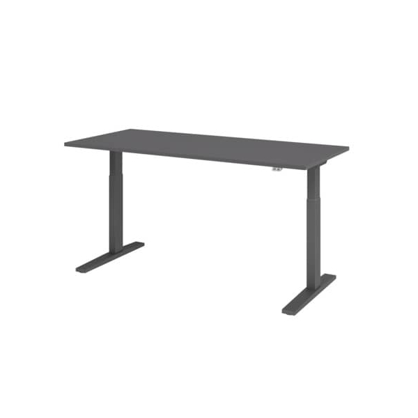 Hammerbacher Sitz-Steh-Schreibtisch XMKA, elektrisch höhenverstellbar, 70-120cm (H), 180x80cm (BxT), rechteckig, graphit / graphit  Hammerbac
