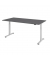 Schreibtisch, elektrisch höhenverstellbar, 72-119cm (H), 180cm und 140x100cm (BxT), rechteckig, graphit / silber