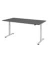 Schreibtisch, elektrisch höhenverstellbar, 72-119cm (H), 180cm und 140x100cm (BxT), rechteckig, graphit / silber