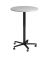 Besprechungstisch ST08, sufenlos &uuml;ber Gasdruckfeder h&ouml;henverstellbar 72-114cm (H), 80x80cm (BxT), rund, grau / schwarz, mit Roll