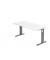 Schreibtisch, manuell höhenverstellbar, 65-85cm (H), 160x80cm (BxT), rechteckig, weiß / graphit