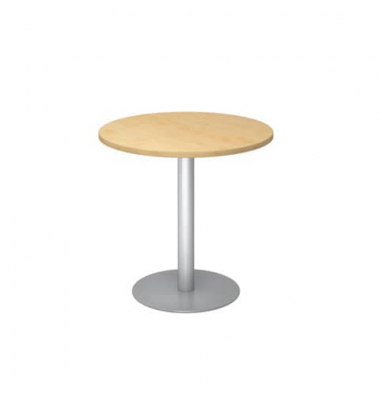 Besprechungstisch MONT.VSTF08/3/S, 74,5cm (H), 80x80cm (BxT), rund, ahorn / silber