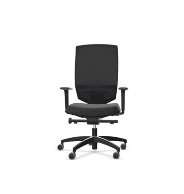 B&uuml;rodrehstuhl AdJust evo mesh, schwarz / schwarz, mit Armlehnen, bis 120kg, ohne Kopfst&uuml;tze