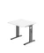 Schreibtisch O-Serie, manuell h&ouml;henverstellbar, 65-85cm (H), 80x80cm (BxT), quadratisch, wei&szlig; / graphit