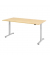 Schreibtisch, elektrisch höhenverstellbar, 72-119cm (H), 200x100cm (BxT), rechteckig, ahorn / silber