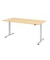 Schreibtisch, elektrisch höhenverstellbar, 72-119cm (H), 200x100cm (BxT), rechteckig, ahorn / silber