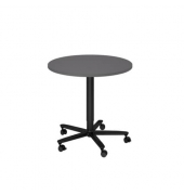 Besprechungstisch ST08, sufenlos &uuml;ber Gasdruckfeder h&ouml;henverstellbar 72-114cm (H), 80x80cm (BxT), rund, graphit / schwarz, mit R