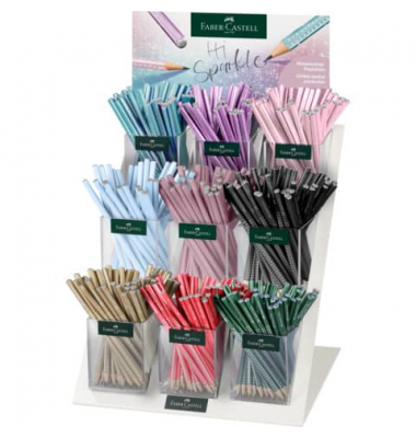 Bleistift-Set SPARKLE KOMPAKT im Display, 118284, H&auml;rte sortiert, farbig sortiert