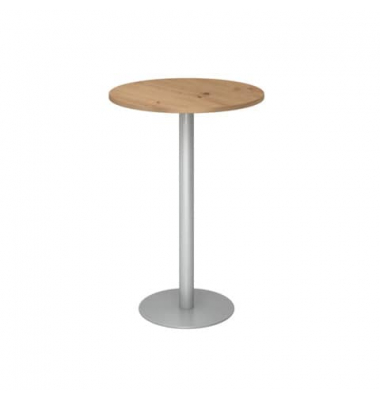 Stehtisch MONT.VSTH08/R/S 111,6cm (H), Ø 80cm (BxT), rund, asteiche / silber