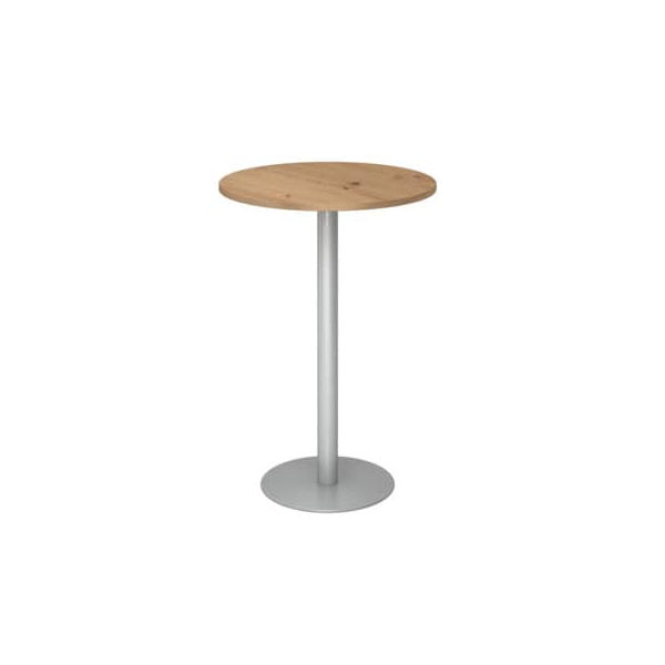 Hammerbacher Stehtisch 111,6cm (H), Ø 80cm (BxT), rund, asteiche / silber  Hammerbacher