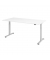 Schreibtisch, elektrisch höhenverstellbar, 72-119cm (H), 200x100cm (BxT), rechteckig, weiß / silber