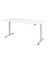 Schreibtisch, elektrisch höhenverstellbar, 72-119cm (H), 200x100cm (BxT), rechteckig, weiß / silber
