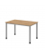Schreibtisch H-Serie, manuell h&ouml;henverstellbar, 68-76cm (H), 120x80cm (BxT), rechteckig, asteiche / silber