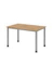 Schreibtisch H-Serie, manuell h&ouml;henverstellbar, 68-76cm (H), 120x80cm (BxT), rechteckig, asteiche / silber