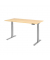 Schreibtisch, elektrisch höhenverstellbar, 64-129cm (H), 160x80cm (BxT), rechteckig, ahorn / silber