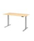 Sitz-Steh-Schreibtisch Basic, elektrisch h&ouml;henverstellbar, 64-129cm (H), 160x80cm (BxT), rechteckig, ahorn / silber