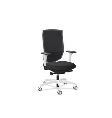 B&uuml;rodrehstuhl AdJust evo mesh, schwarz/wei&szlig; / wei&szlig;, mit Armlehnen, bis 120kg, ohne Kopfst&uuml;tze