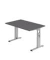 Schreibtisch O-Serie, manuell h&ouml;henverstellbar, 65-85cm (H), 120x80cm (BxT), rechteckig, graphit / silber