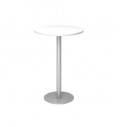 Stehtisch MONT.VSTH08/W/S 111,6cm (H), Ø 80cm (BxT), rund, weiß / silber