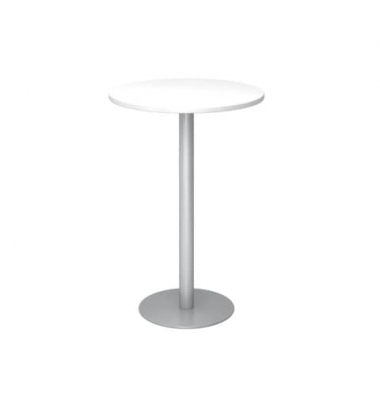 Stehtisch MONT.VSTH08/W/S 111,6cm (H), Ø 80cm (BxT), rund, weiß / silber