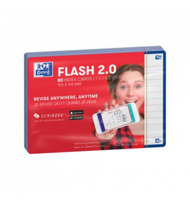 Karteikarten 400133911 blau liniert 250g 