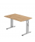 Schreibtisch, manuell höhenverstellbar, 65-85cm (H), 120x80cm (BxT), rechteckig, asteiche / silber