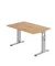 Schreibtisch, manuell höhenverstellbar, 65-85cm (H), 120x80cm (BxT), rechteckig, asteiche / silber