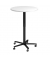 Besprechungstisch MONT.VST08/W/D, sufenlos über Gasdruckfeder höhenverstellbar 72 - 114 cm (H), 80x80cm (BxT), rund, weiß / schw