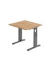 Schreibtisch, manuell höhenverstellbar, 65-85cm (H), 80x80cm (BxT), quadratisch, asteiche / graphit
