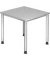 Schreibtisch, manuell höhenverstellbar, 68-76cm (H), 80x80cm (BxT), quadratisch, grau / silber