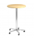 Besprechungstisch MONT.VST08/3/C, sufenlos über Gasdruckfeder höhenverstellbar 72 - 114 cm (H), 80x80cm (BxT), rund, ahorn / chr