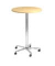 Besprechungstisch MONT.VST08/3/C, sufenlos über Gasdruckfeder höhenverstellbar 72 - 114 cm (H), 80x80cm (BxT), rund, ahorn / chr