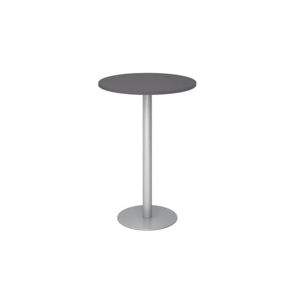 Hammerbacher Stehtisch 111,6cm (H), Ø 80cm (BxT), rund, graphit / silber  Hammerbacher