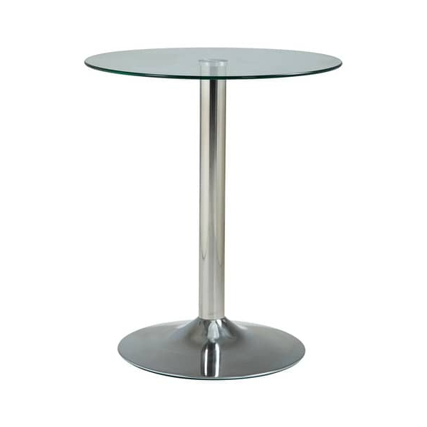 CLP Beistelltisch, 70cm (H), 60x70cm (BxT), rund, klarglas / chrom  CLP