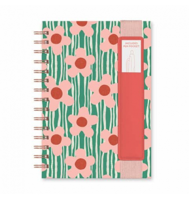 Notizbuch OPP04, Reign. Flower, mehrfarbig, A5, liniert, 100g, 80 Blatt / 160 Seiten