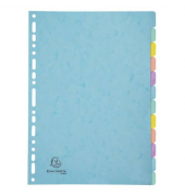 Kartonregister 7712E, 12-teilig blanko, A4, 400 g/m², farbige Taben, 12-teilig