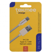 Ladekabel USB-AUSB-C fishnet weiß