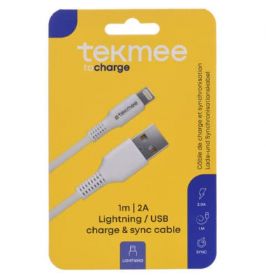 Ladekabel USB-ALightning Nylon weiß