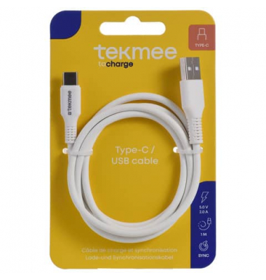 Ladekabel USB-AUSB-C Nylon weiß