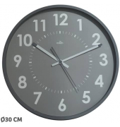 Wanduhr Quarz Ø 30cm analog grau