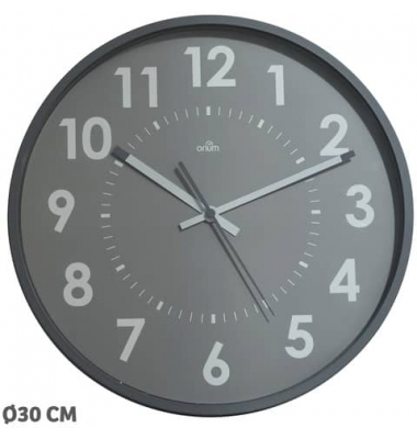 Wanduhr Quarz Ø 30cm analog grau