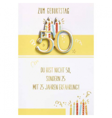 Geburtstagskarten 66-1022 11,5x17 cm 115mm x 170mm (BxH) Jubil&auml;umszahl bunt