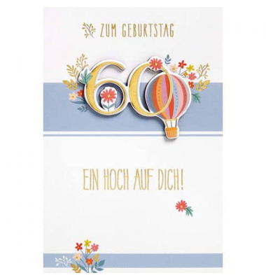 Geburtstagskarten 66-1023 Jubil&auml;umszahl bunt