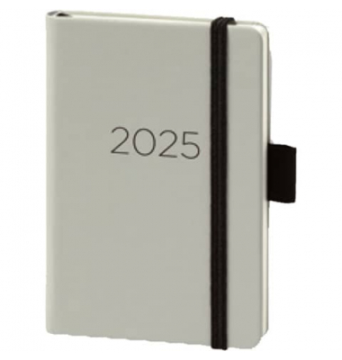 Buchkalender 02-0352, hellgrau, 1 Woche /  2 Seiten, 9x14cm (A6), 2026