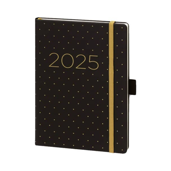 4000867749711 - Buchkalender 02-0354 schwarz gold 1 Woche    2 Seiten 9x14cm (A6) 2026 4000867749711 BSB