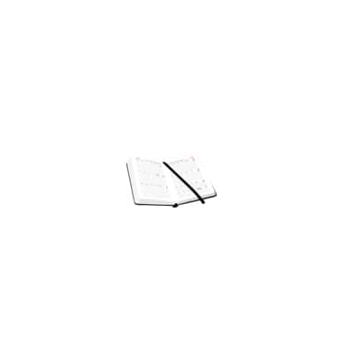 Buchkalender 02-0354, V-Book, schwarz/gold, 1 Woche / 2 Seiten, 9x14cm (A6), 2027