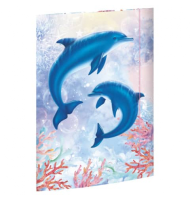 Gummizugmappe 45380, A3 bunt Karton 500g, mit 3 Einschlagklappen